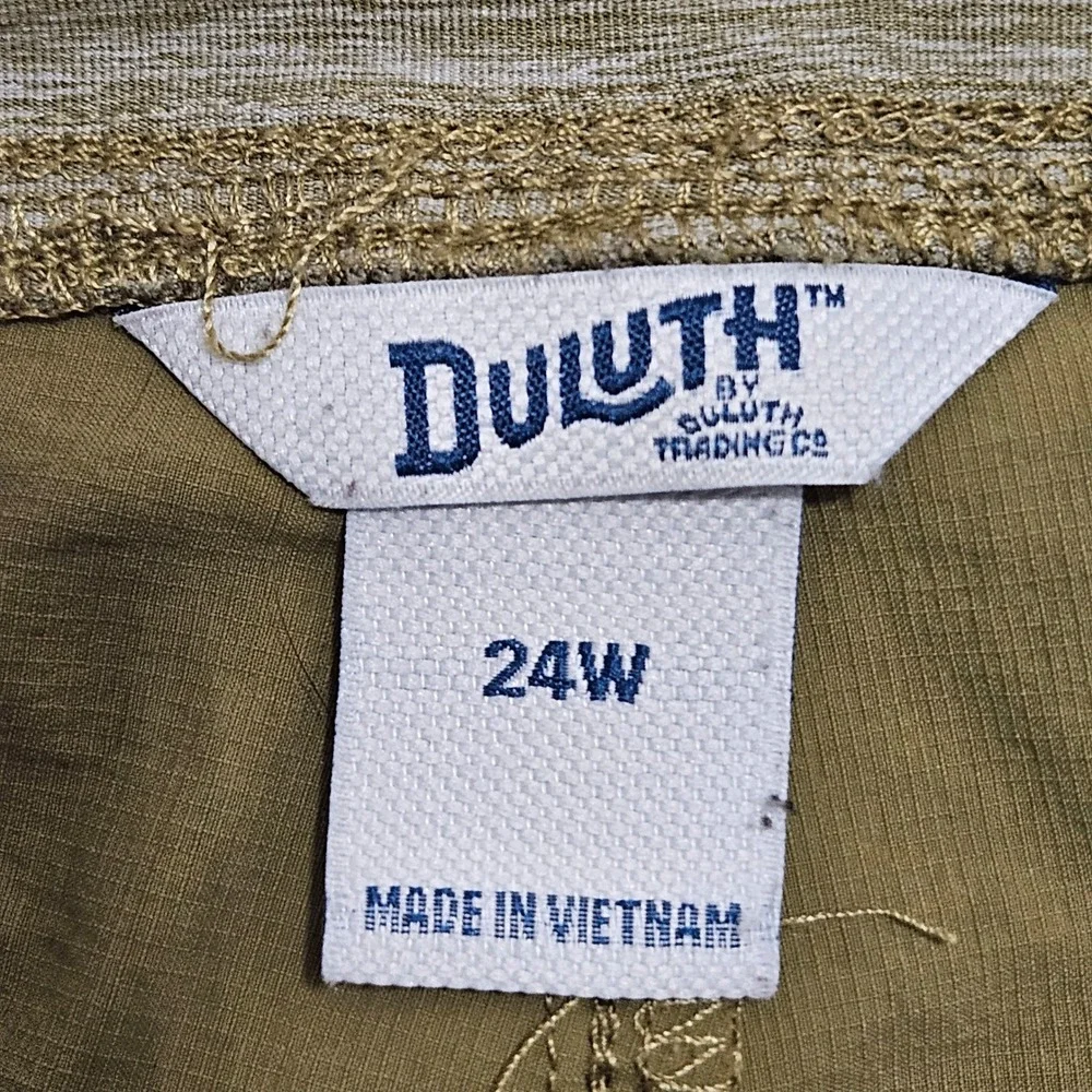 Duluth Trading Co Shorts Women 24W Olive Green Drawstring Hiking Active 46728
